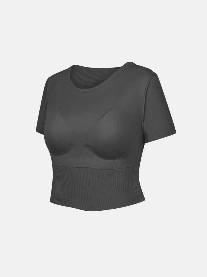 Crew Neck Bra-in T-shirt