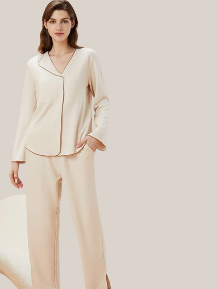 NuLounge Thermal Pajamas Collared Neck Set