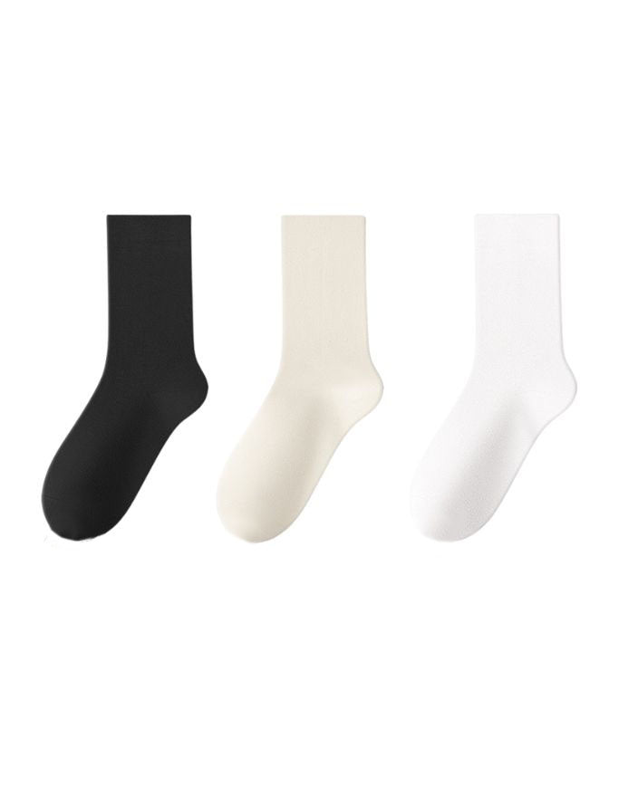 Ribbed Stacked Mid-Calf Socks (Pack of 3)