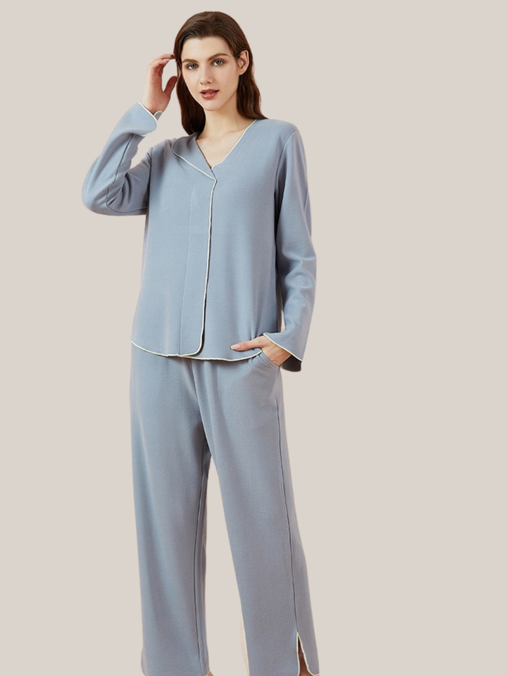 NuLounge Thermal Pajamas Collared Neck Set