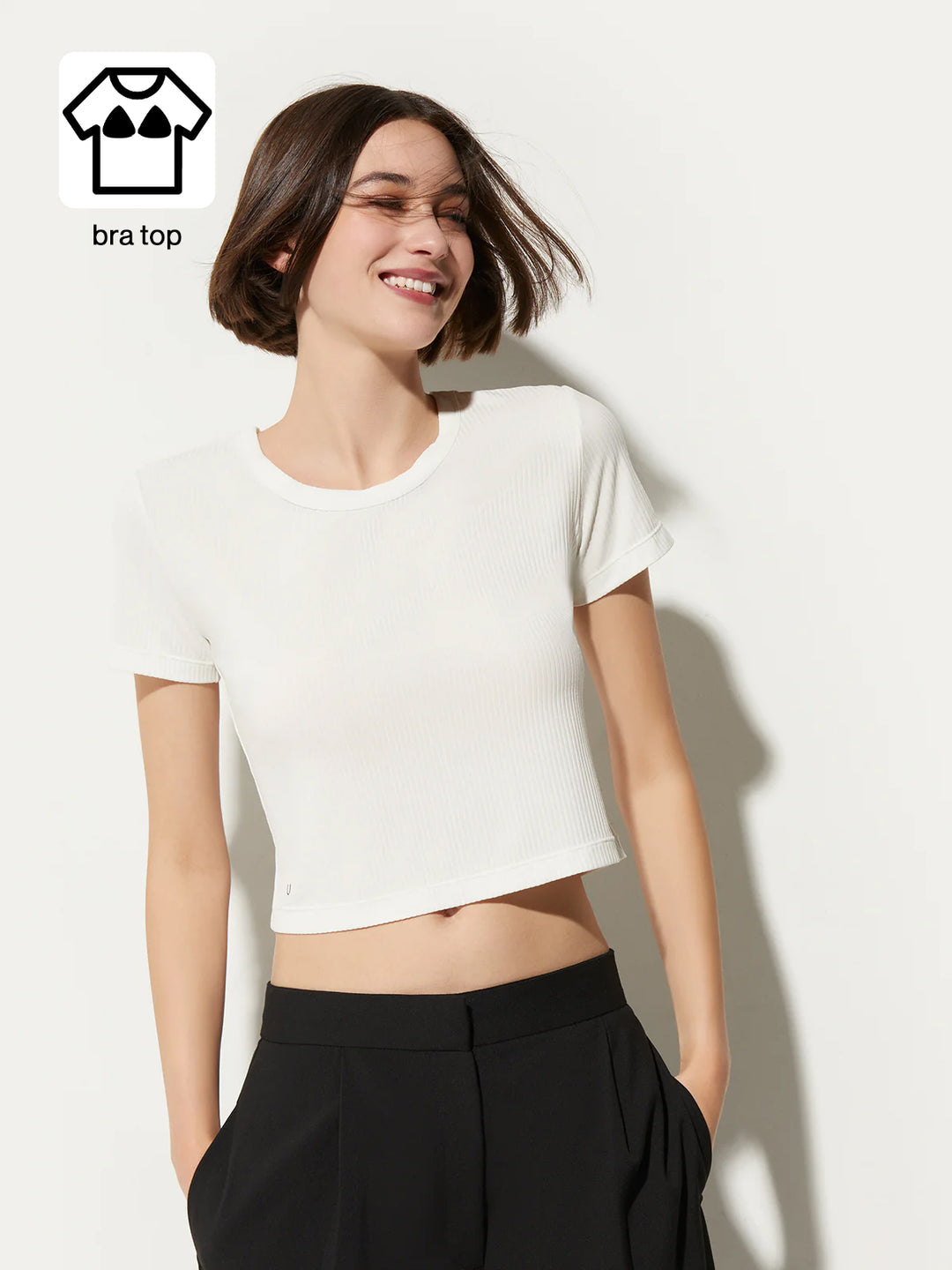 Crew Neck Bra-in T-shirt